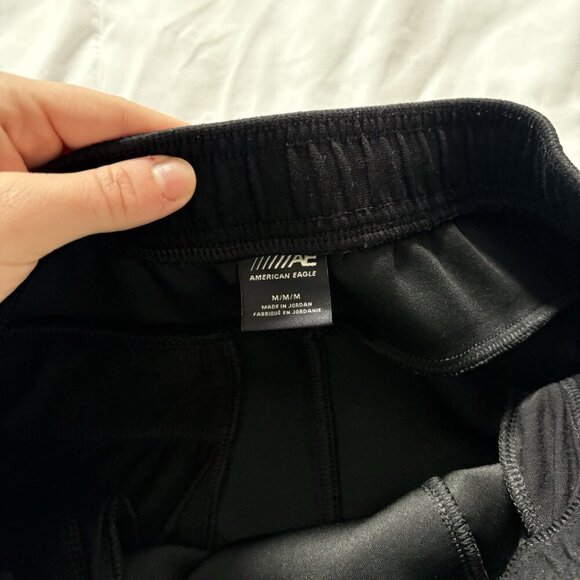American Eagle Shorts Mens Size Medium Black Athletic Zip Pocket Drawstring AE - Picture 7 of 12